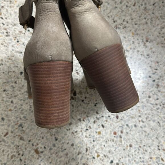 Kate Spade Lexy grey gray suede leather boots buckle 10 - Picture 6 of 9